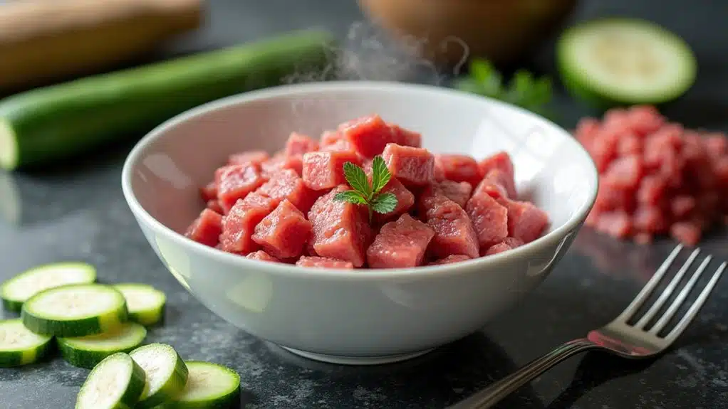 Zucchini und Rindfleisch zubereiten