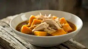 nahrhafter Hühner-Kürbis-Eintopf