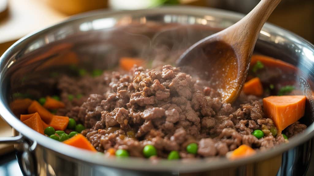 gebräunte Hackfleischmischung