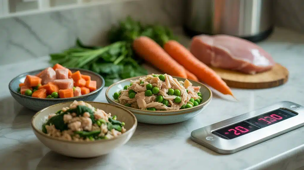 schnelle hausgemachte Katzenmahlzeiten