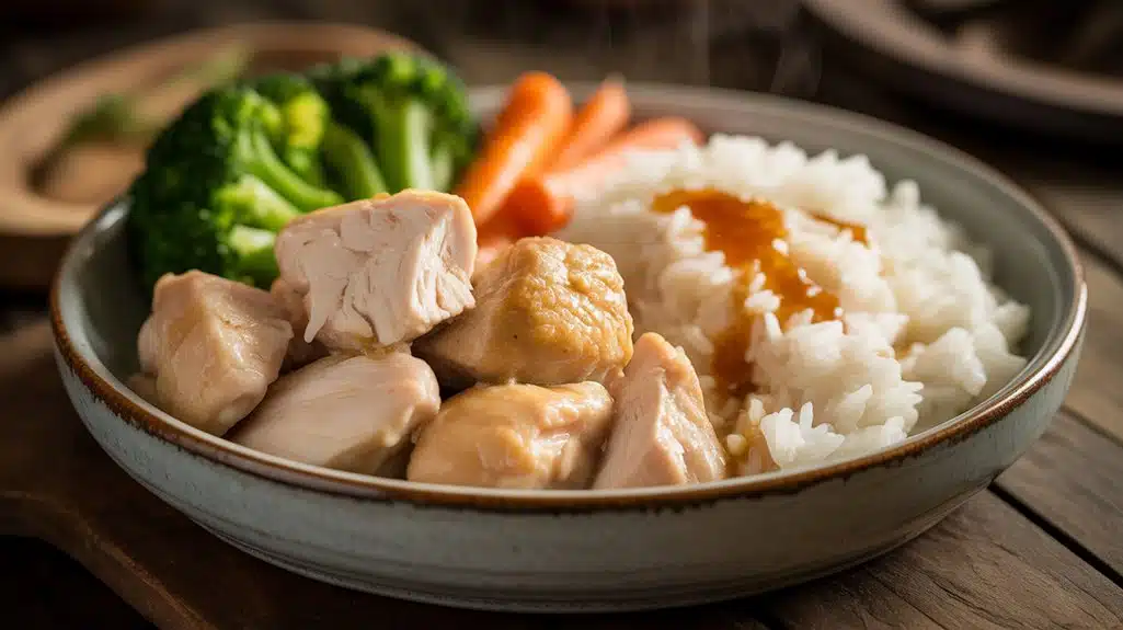 Hühnchen kochen, bis es vollständig weiß ist