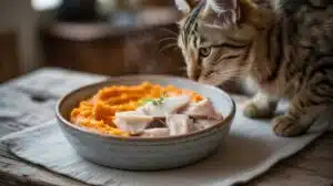 Vom Tierarzt empfohlenes Katzenfutter mit Fisch und Süßkartoffel