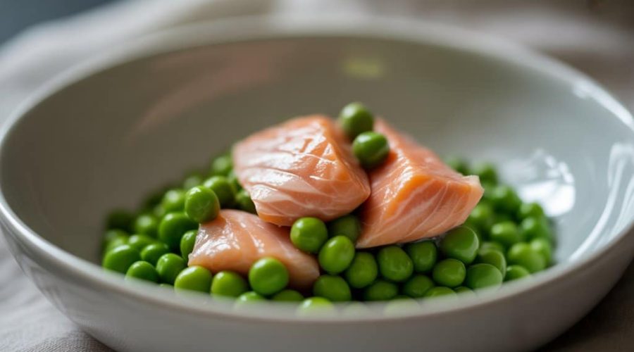 herzhafter Lachs und Erbsen herzhafter Lachs und Erbsen