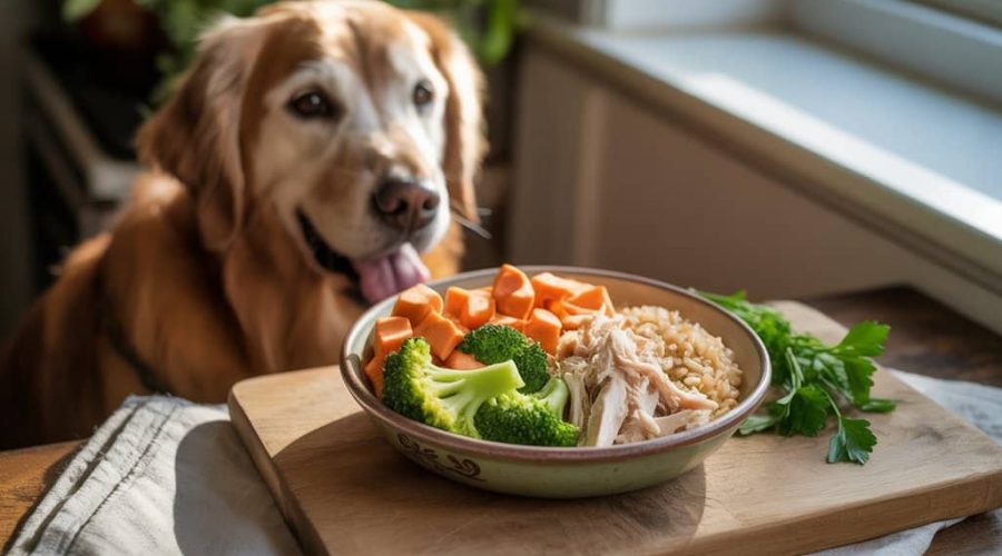 Hausgemachte nahrhafte Hundemahlzeiten